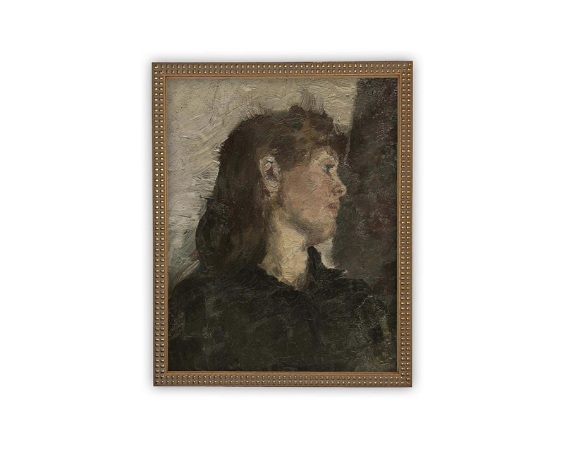 Vintage Framed Canvas Art // Framed Vintage Print // Vintage Painting // Vintage Portrait of a Woman // Farmhouse print //#P-552