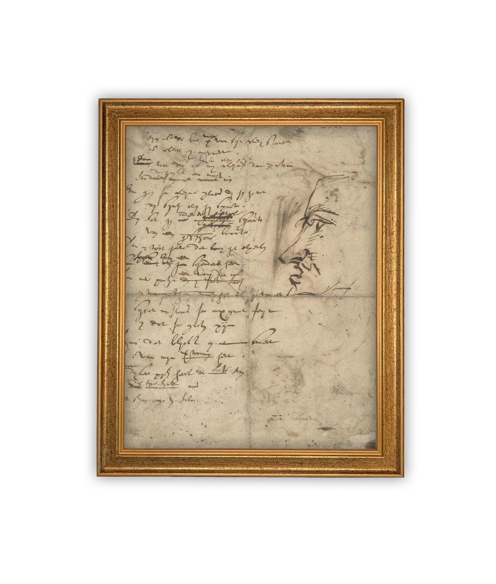 Vintage Framed Canvas Art // Framed Vintage Print // Vintage Painting // Neutral Minimalist Abstract Sketch Art //#MSC-107