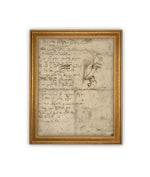 Vintage Framed Canvas Art // Framed Vintage Print // Vintage Painting // Neutral Minimalist Abstract Sketch Art //#MSC-107