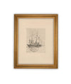 Vintage Framed Canvas Art // Framed Vintage Print // Vintage Painting // Vintage Boat Sketch // Farmhouse print //#COAS-150