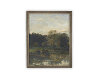 Vintage Framed Canvas Art // Framed Vintage Print Painting // Vintage Green Moody Landscape Set of 3 (sold individually) // #LAN-275