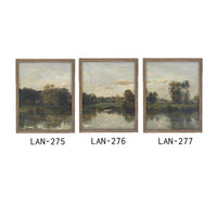 Vintage Framed Canvas Art // Framed Vintage Print Painting // Vintage Green Moody Landscape Set of 3 (sold individually) // #LAN-275