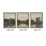 Vintage Framed Canvas Art // Framed Vintage Print Painting // Vintage Green Moody Landscape Set of 3 (sold individually) // #LAN-276
