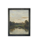 Vintage Framed Canvas Art // Framed Vintage Print Painting // Vintage Green Moody Landscape Set of 3 (sold individually) // #LAN-276