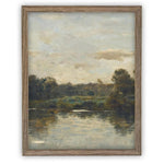 Vintage Framed Canvas Art // Framed Vintage Print Painting // Vintage Green Moody Landscape Set of 3 (sold individually) // #LAN-276