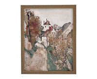 READY to SHIP 11x14 Vintage Canvas Print: Cottage Core French Cityscape Art