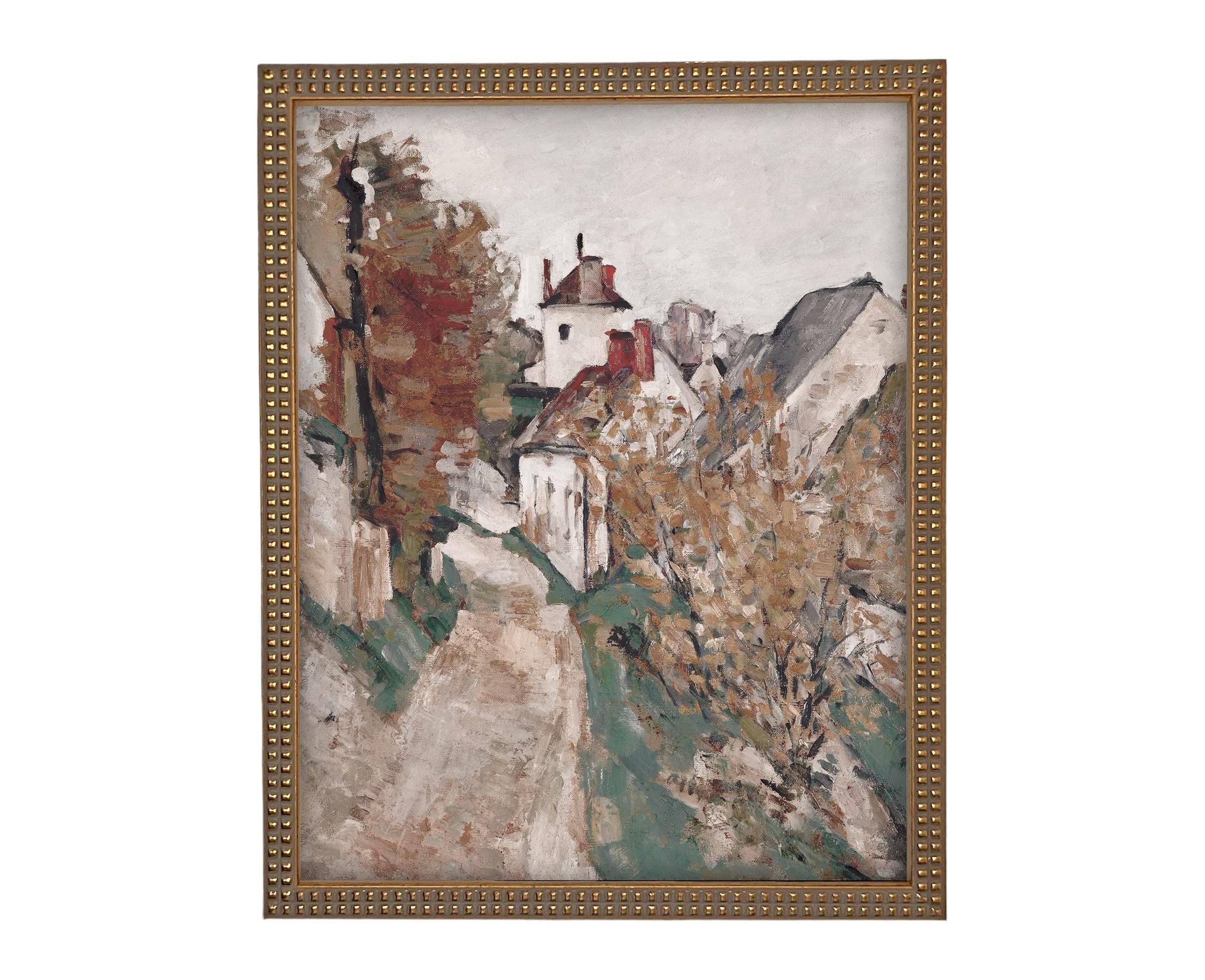 READY to SHIP 11x14 Vintage Canvas Print: Cottage Core French Cityscape Art