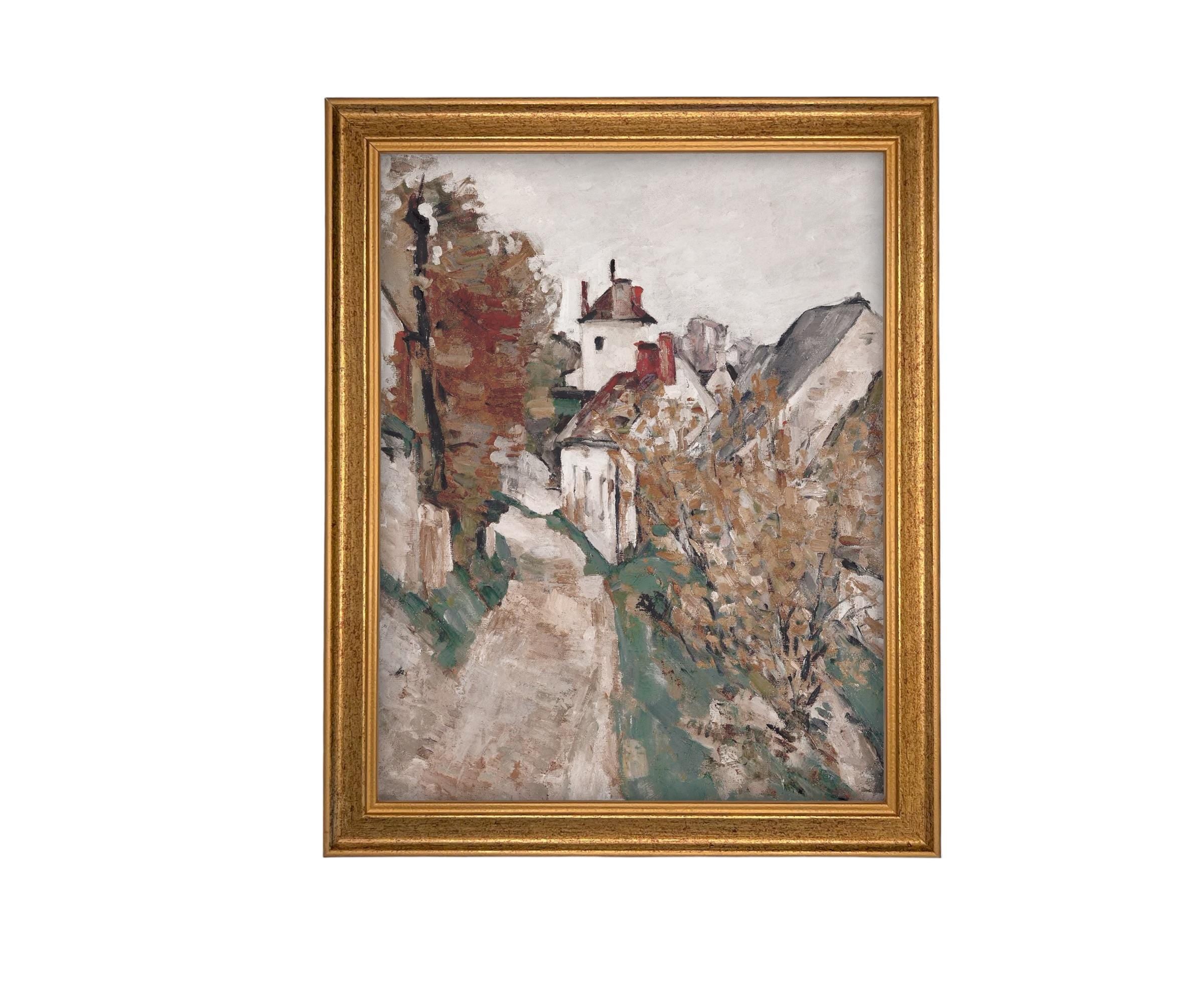 READY to SHIP 11x14 Vintage Canvas Print: Cottage Core French Cityscape Art