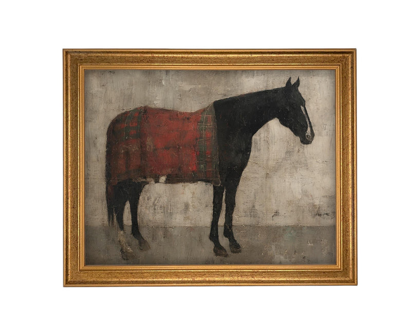 READY TO SHIP 11X14 Framed Horse Canvas Art Print: Equestrian Style