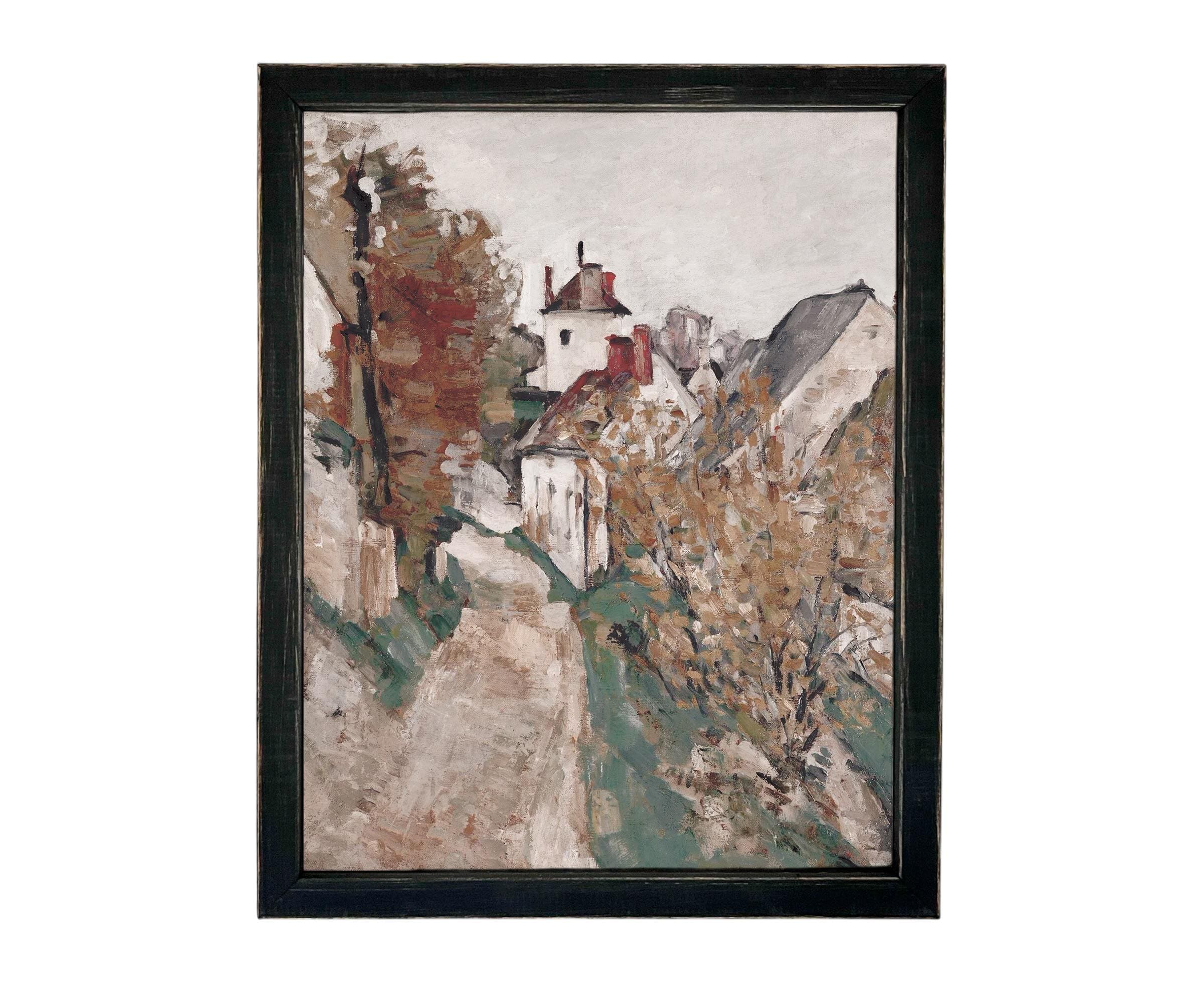 READY to SHIP 11x14 Vintage Canvas Print: Cottage Core French Cityscape Art
