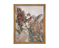 READY to SHIP 11x14 Vintage Canvas Print: Cottage Core French Cityscape Art