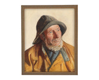 READY to SHIP 11x14 Framed Canvas Art // Framed Vintage Print // Vintage Portrait of a Fisherman// Farmhouse print //#P-556