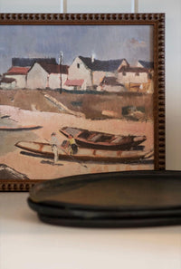 READY TO SHIP 11X14 Boating Art: Framed Canvas Beach House Print