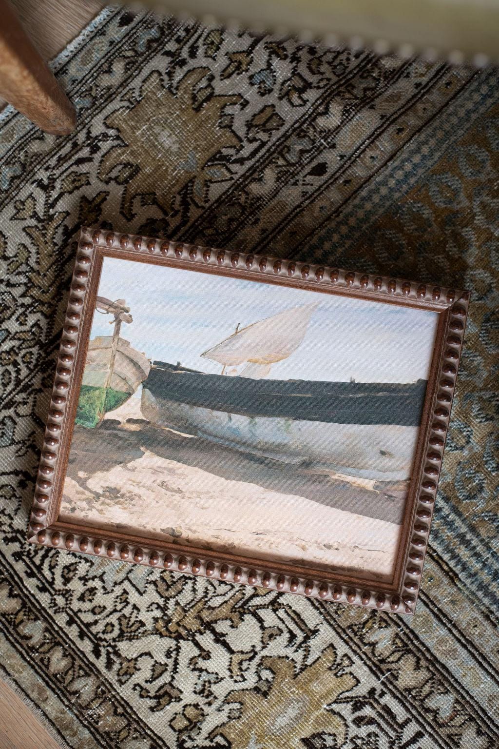 READY to SHIP 11x14 Framed Sailboat Canvas Art: Nautical Beach Print