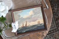 READY to SHIP 8x10 Sailboats Painting: Framed Canvas Print, Coastal Art #COAS-203