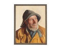 READY to SHIP 11x14 Framed Canvas Art // Framed Vintage Print // Vintage Portrait of a Fisherman// Farmhouse print //#P-556
