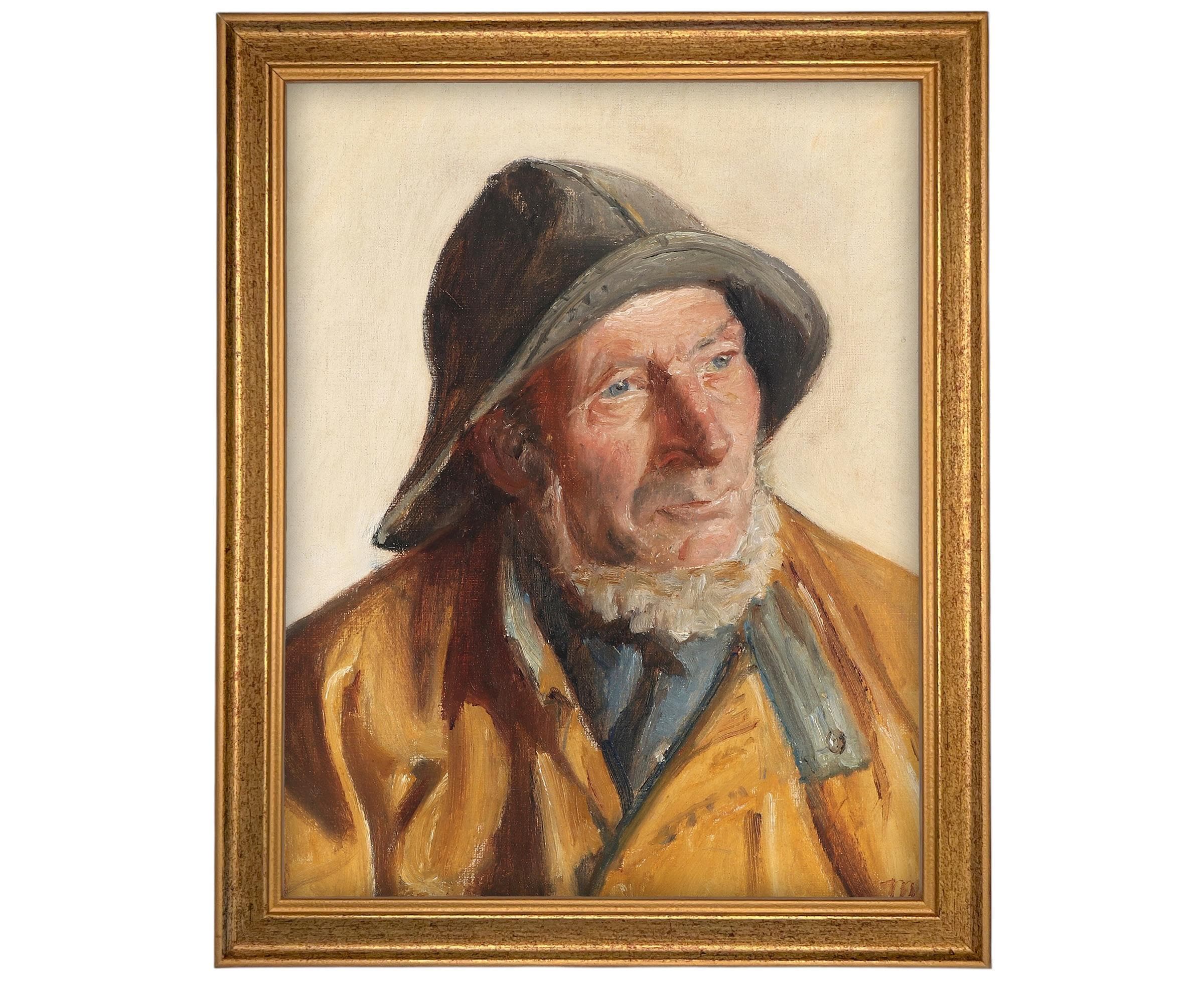 READY to SHIP 11x14 Framed Canvas Art // Framed Vintage Print // Vintage Portrait of a Fisherman// Farmhouse print //#P-556