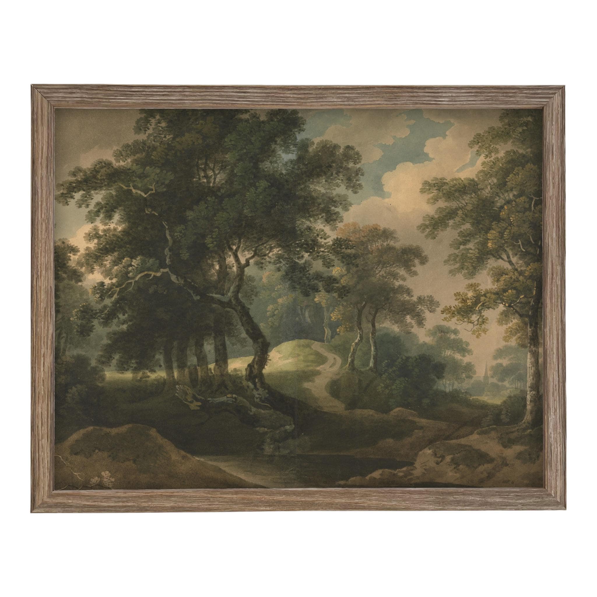 Framed Vintage Canvas Print: English Countryside Landscape Art #LAN-280
