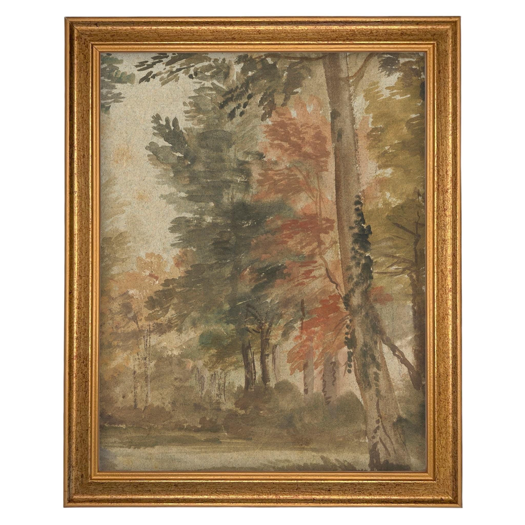 READY to SHIP 12x16 Vintage Canvas Print: Fall Farmhouse Landscape Art #LAN-282