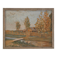 READY to SHIP 11x14 Vintage Canvas Print: Fall Farmhouse Landscape Art #LAN-283