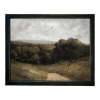 Framed Vintage Canvas Print: Countryside Road Landscape Art #LAN-284