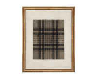 READY to SHIP 16x20 Vintage Canvas Print: Neutral Plaid Tapestry Art #MSC-109