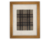 READY to SHIP 16x20 Vintage Canvas Print: Neutral Plaid Tapestry Art #MSC-109
