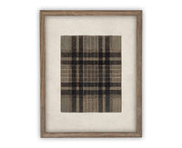 READY to SHIP 16x20 Vintage Canvas Print: Neutral Plaid Tapestry Art #MSC-109