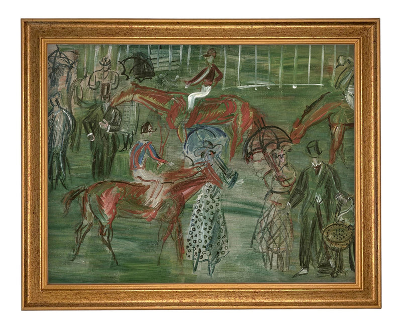 READY to SHIP 12x16 Framed Canvas Art // Framed Vintage Print // Vintage Painting // Race Day Equestrian Art // Farmhouse print //#A-201