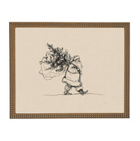 Vintage Christmas Santa Canvas Print: Farmhouse Framed Art #CH-335