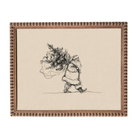 Vintage Christmas Santa Canvas Print: Farmhouse Framed Art #CH-335