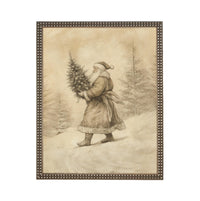 Vintage Christmas Santa Canvas Print: Farmhouse Framed Art #CH-336