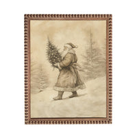 Vintage Christmas Santa Canvas Print: Farmhouse Framed Art #CH-336