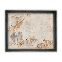 Vintage Framed Canvas Art #A-150