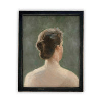 READY TO SHIP 8X10 Framed Canvas Print: Green Portrait of a Woman