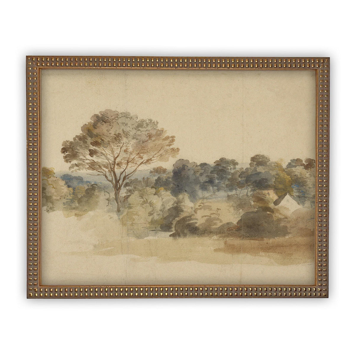 READY to SHIP 11x14 Vintage Landscape Canvas Print: Muted Farmhouse Art