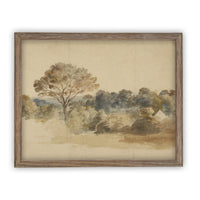 READY to SHIP 11x14 Vintage Landscape Canvas Print: Muted Farmhouse Art