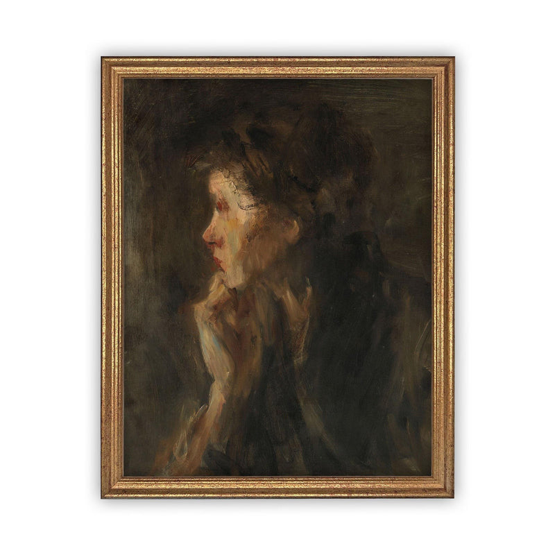 READY to SHIP 24x36 Vintage Woman Portrait: Farmhouse Canvas Art Print