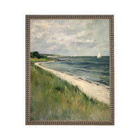 Framed Coastal Canvas Print: Vintage Beach House Art #COAS-209