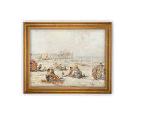 READY to SHIP 16x20 Framed Beach Canvas Art Print: Coastal Decor