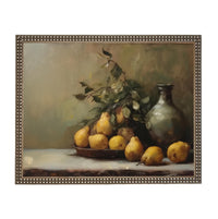 Vintage Framed Pears Canvas Art: Still Life Kitchen Painting ST-644