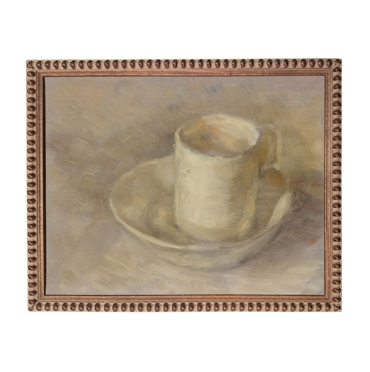 Framed Neutral Vintage Kitchen Pottery Still Life Canvas Print #ST-647