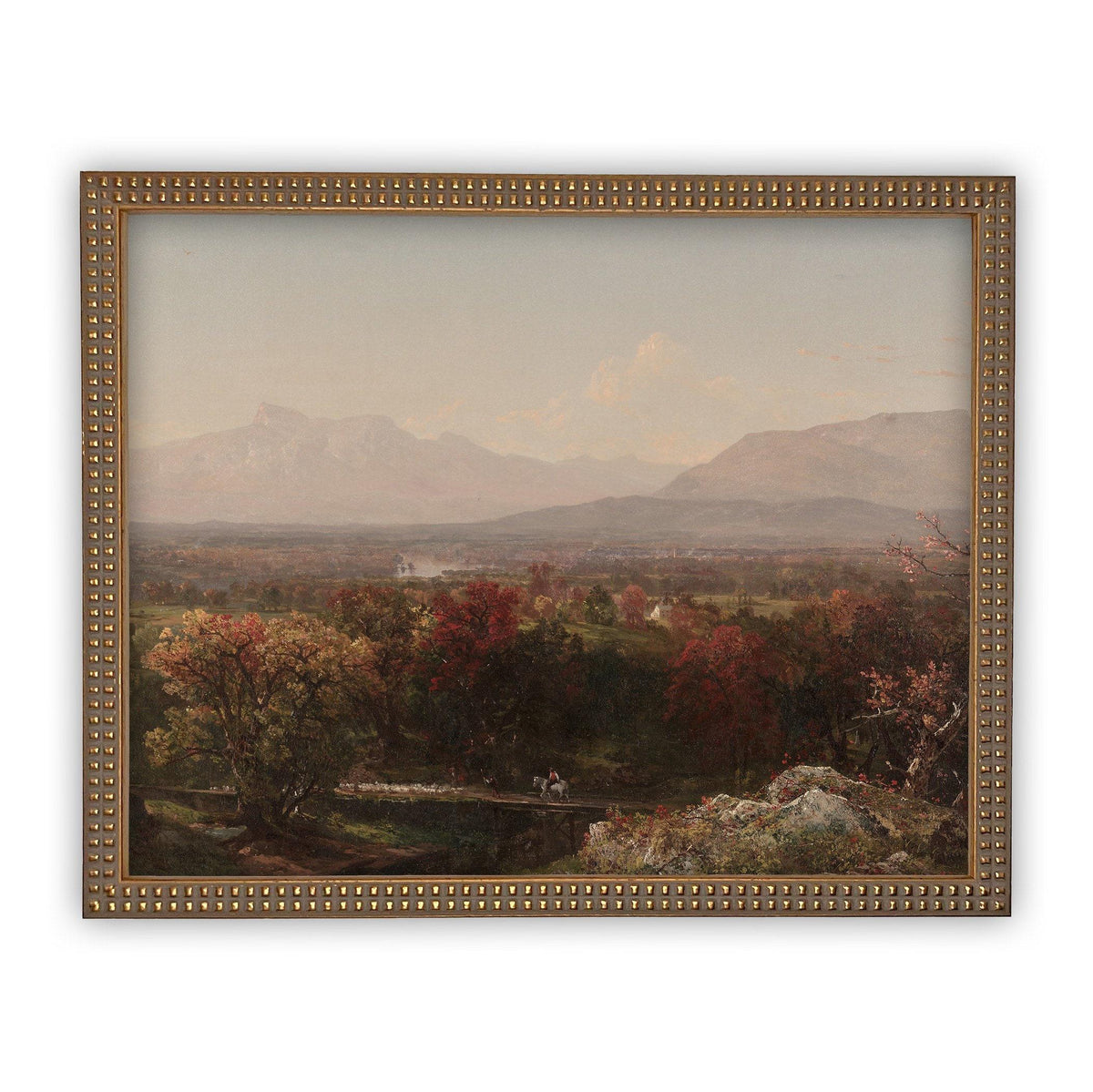 Vintage Framed Canvas Art Autumn Landscape #LAN-112