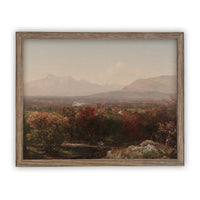 Vintage Framed Canvas Art Autumn Landscape #LAN-112