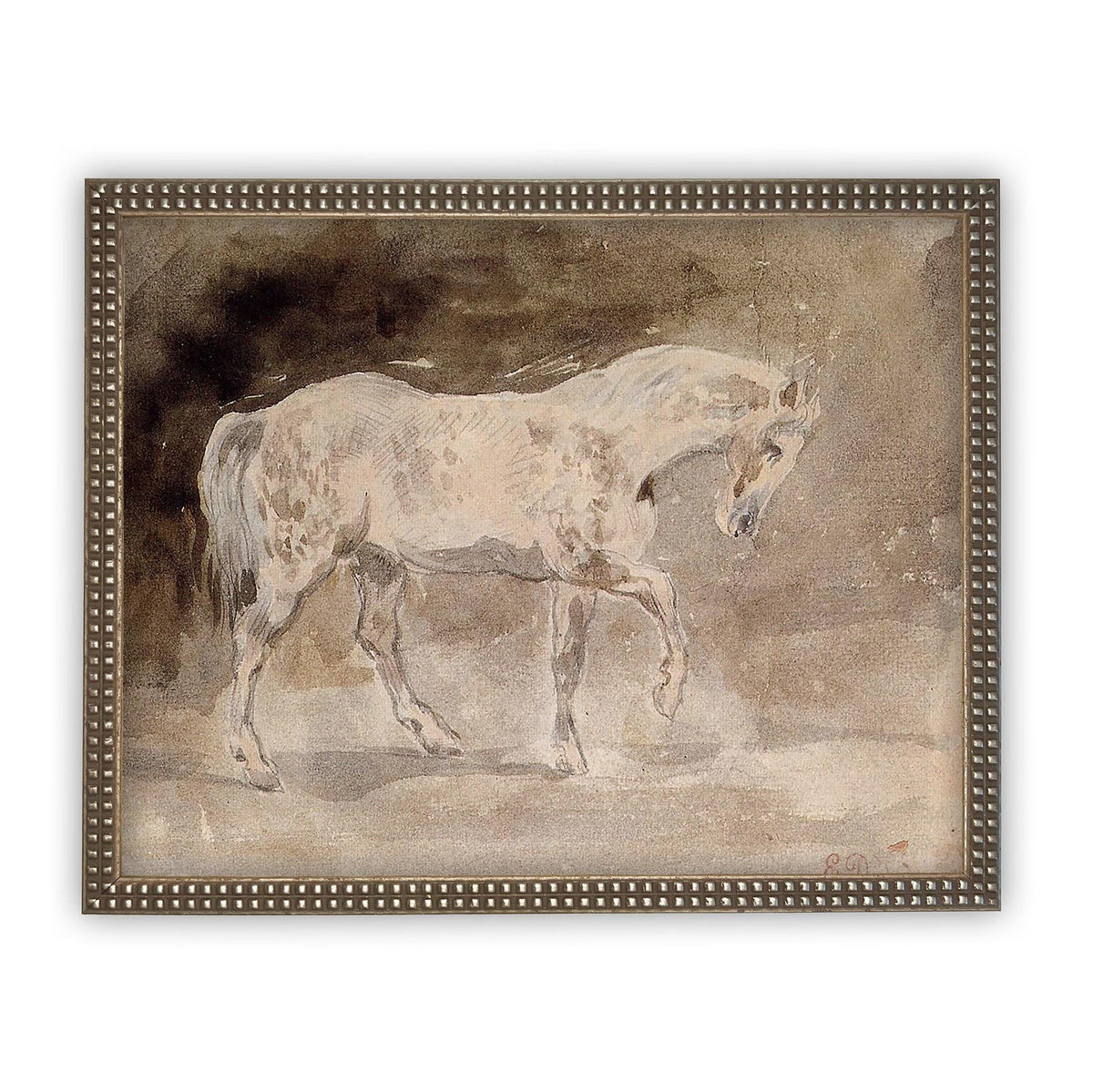 READY TO SHIP 8X10 Vintage Horse Art: Framed Canvas Farmhouse Print