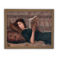 Framed Reading Woman Portrait #P-508