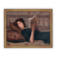 Framed Reading Woman Portrait #P-508
