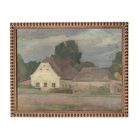 Framed Vintage Canvas Print: Landscape Barn Art, Modern Farmhouse Cottage Style #ARC-129