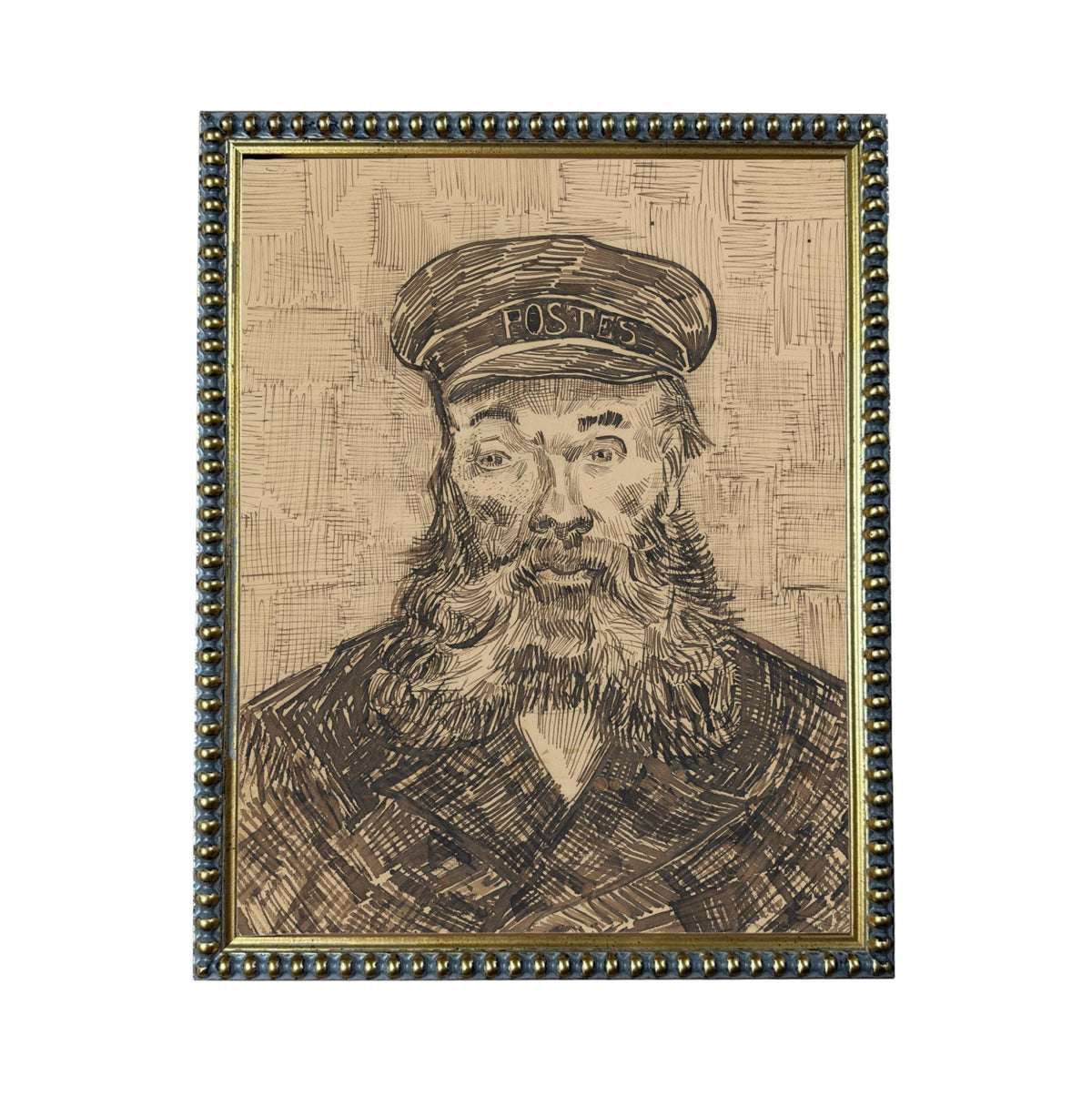 Framed Vintage Old Sailor Sketch- Nautical Cabin or Lake Art #CAB-106