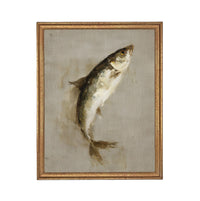 Framed Vintage Fish Print: Lake House or Cabin Art #CAB-107